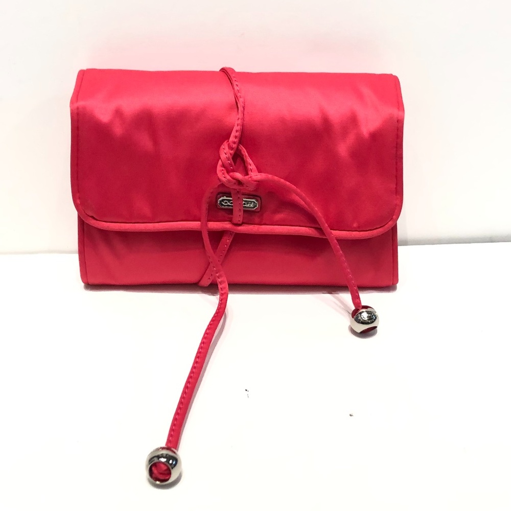 Coach Pink Travel Toiletry Bag w Wrap Closure - Picture 10 of 10